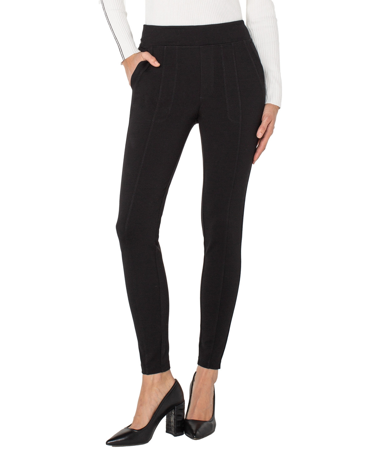 Liverpool Los Angeles Petite Pull-On Trouser Leggings - Black | Macy's