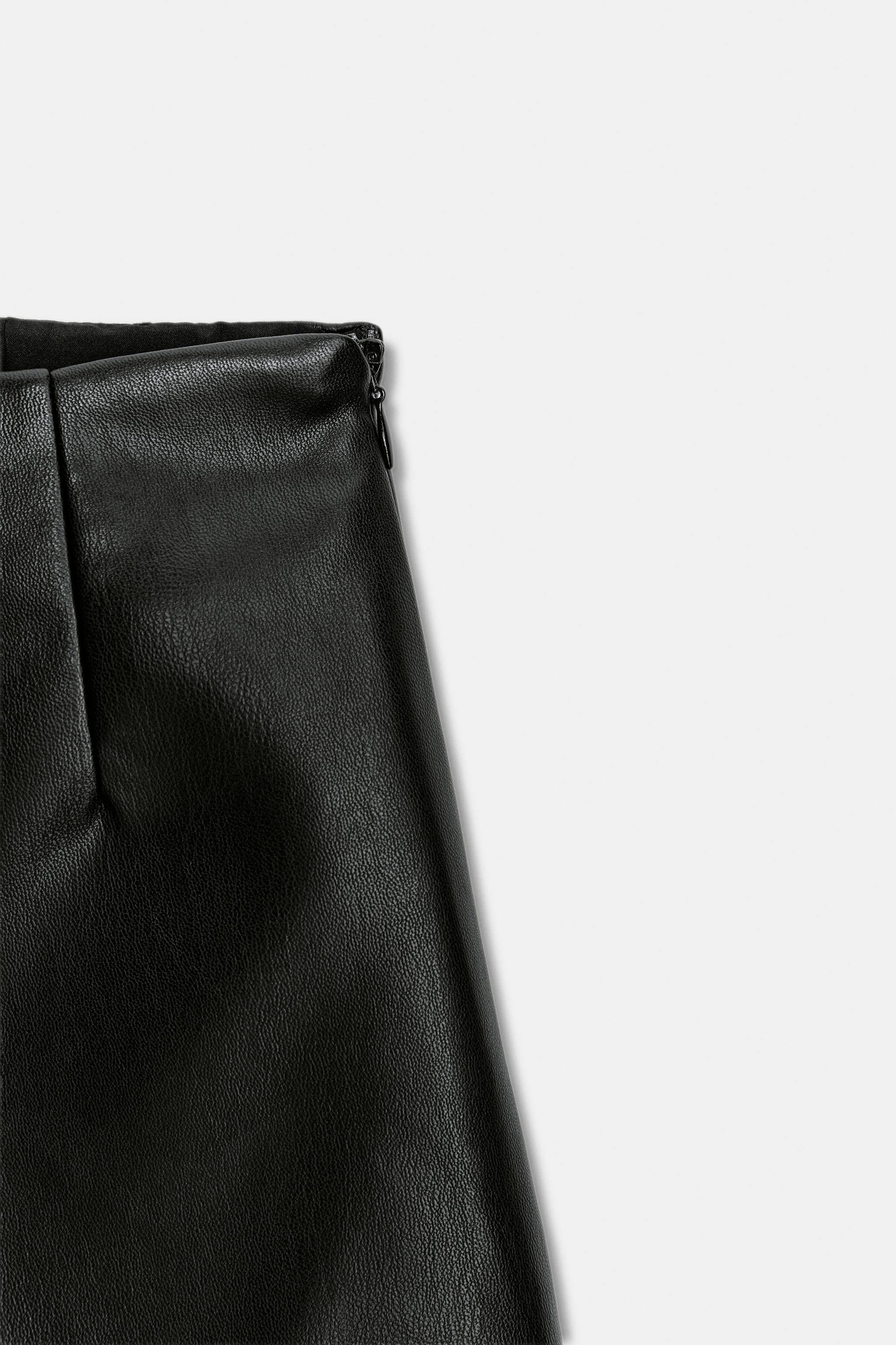 FAUX LEATHER HIGH-WAISTED SHORTS | Zara US
