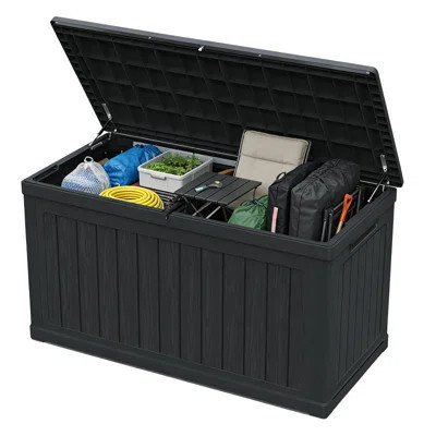 230 Gallon Black Large Outdoor Storage Xxl Deck Box,deck Box With Outdoor Cushions, Patio Furniture For Sports Equipment & Garden Tools, 440lbs Capaci | Wayfair North America