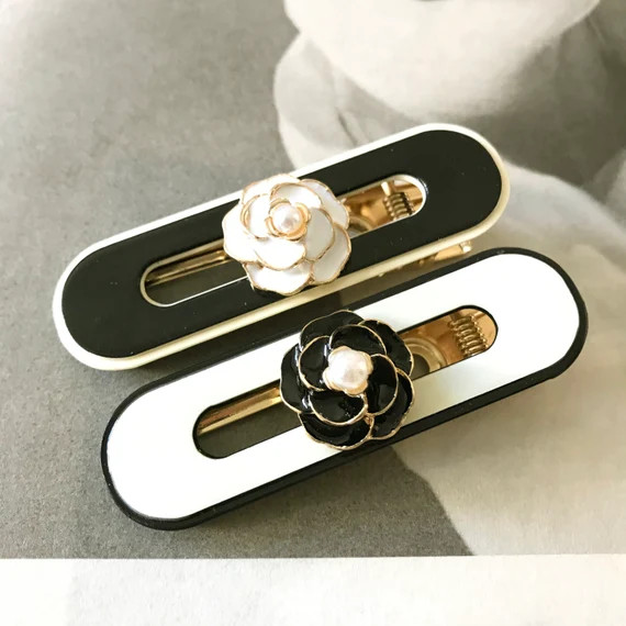 Camellia Pearl Hair Clip Luxury Brand Hair Accessory Gold Hair | Etsy | Etsy (US)