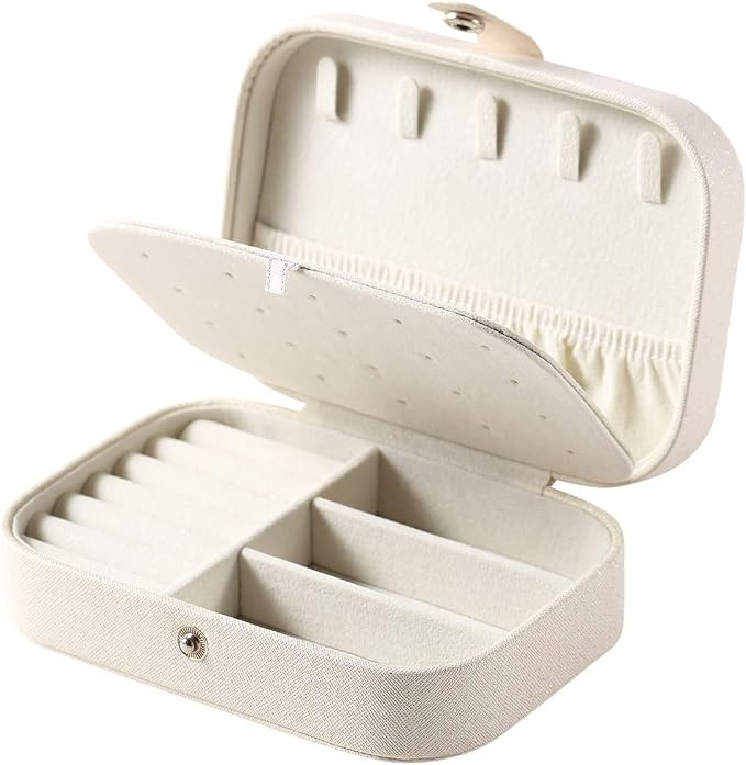 CASEGRACE Jewelry Box For Women Travel Jewelry Organizer Double Layer for Necklace Earring Rings ... | Amazon (US)