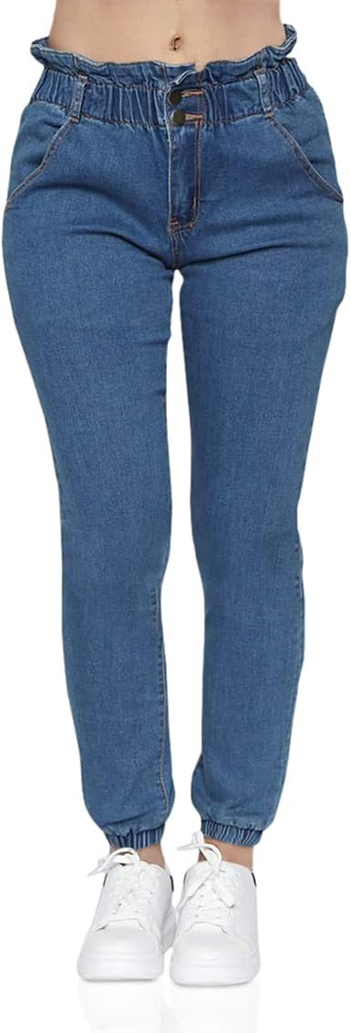 Pofash Women's Destroyed Ripped Flare Jeans Bell Bottom Raw Hem Denim Pants | Amazon (US)