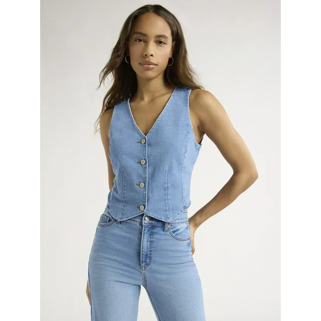 Sofia Jeans Women's Denim Vest, Sizes XS-XXXL | Walmart (US)