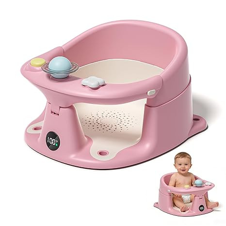 Baby Bath Seat for Babies 6 Months & up with Thermometer, Non-Slip Toddler Bath Seats for Sitting... | Amazon (US)