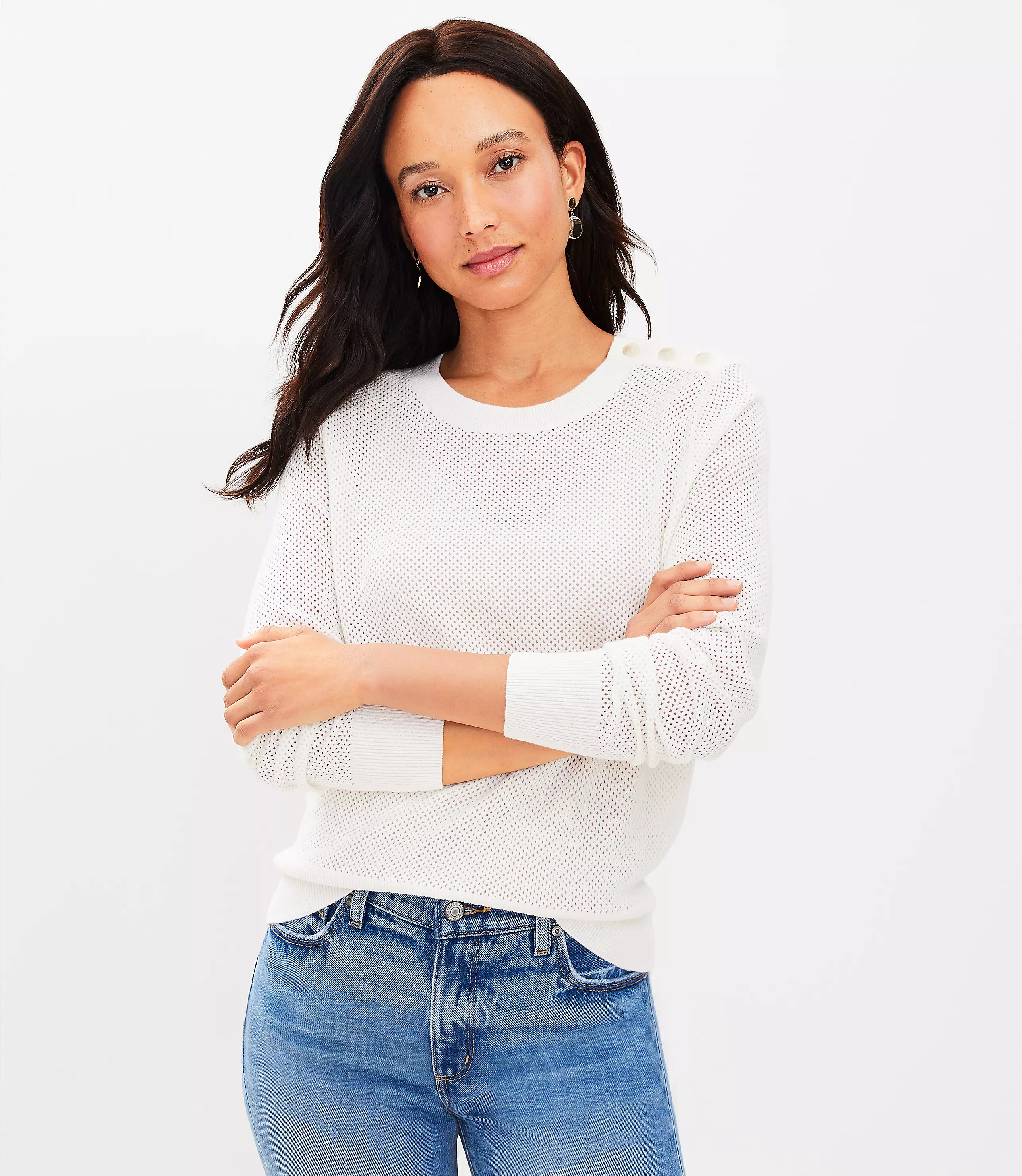Mesh Stitch Sweater | LOFT