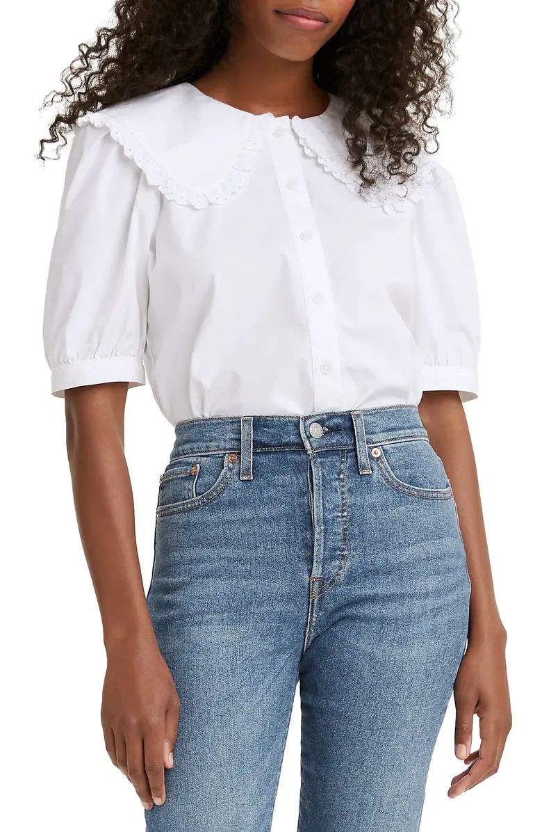 Levi's Olympia Ruffle Peter Pan Collar Blouse | Nordstromrack | Nordstrom Rack