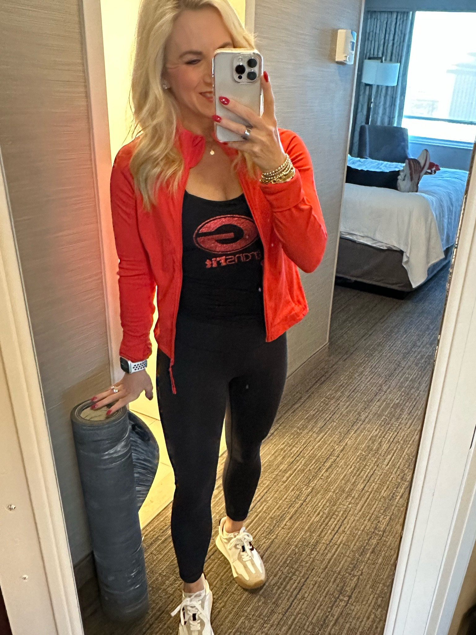 Favorite workout jacket ❤️ & outfit. Wore this to teach yoga to the DAWGS yesterday. 

#LTKActive #LTKBeauty #LTKFindsUnder50