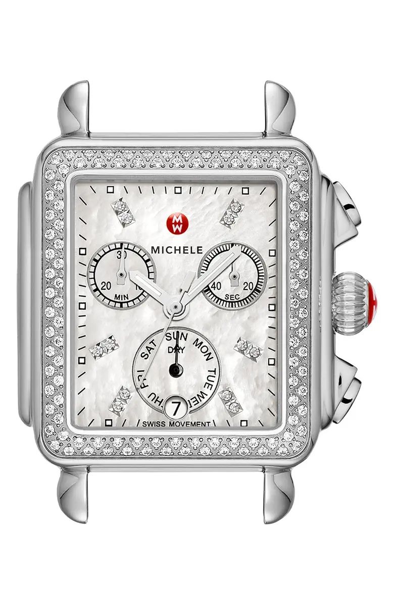MICHELE Deco Diamond Diamond Dial Watch Head, 33mm x 35mm | Nordstrom
