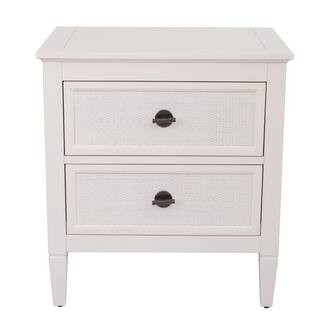 Marsden Ivory 2-Drawers 24 in. Cane Nightstand | The Home Depot