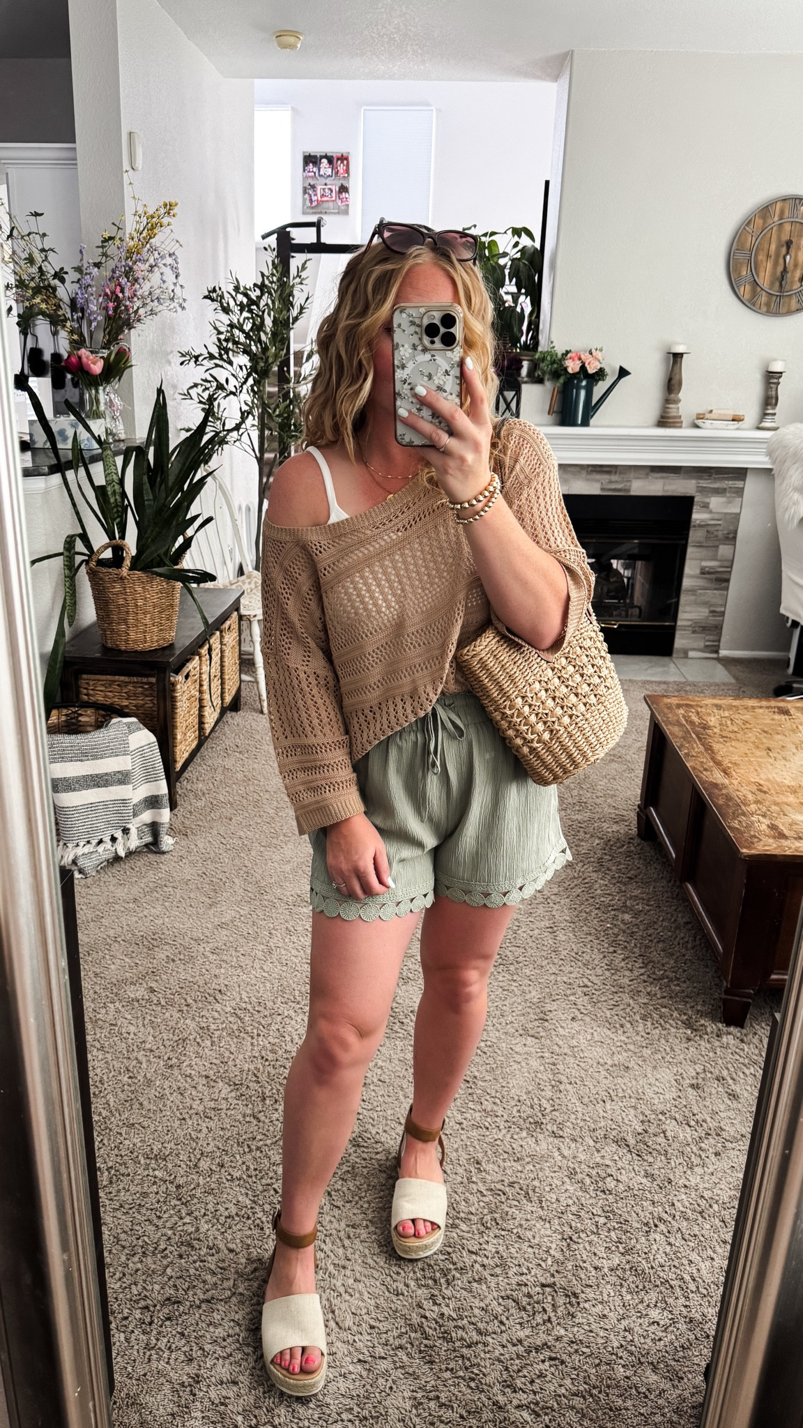 Summer outfit idea — crochet knit top, white tank top, lightweight green shorts, straw handbag, and platform sandals






Amazon outfits every outfit inspo, outfit ideas, casual outfits amazon, amazon outfits every day, spring outfits 2026, summer outfits, vacation outfit 

#LTKSaleAlert #LTKPetite #LTKootd