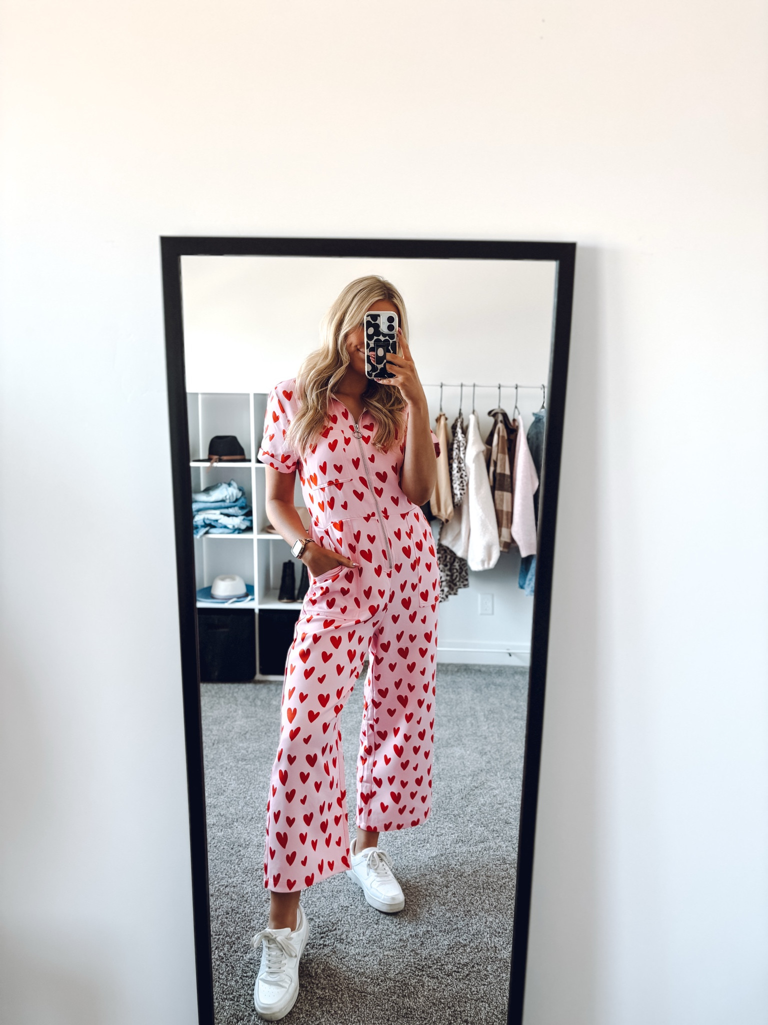 Valentine’s Day outfit idea— how cute and fun is this jumpsuit?! Wearing my usual size M
Sneakers: true to size in wide fit or size up half in regular (look alikes for Nike Air Force 1s!)

| Valentine’s outfit | Valentine’s Day | teacher outfit 

#LTKSeasonal #LTKFindsUnder100