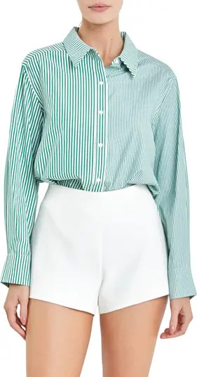 English Factory Colorblock Stripe Long Sleeve Button-Up Shirt | Nordstrom | Nordstrom