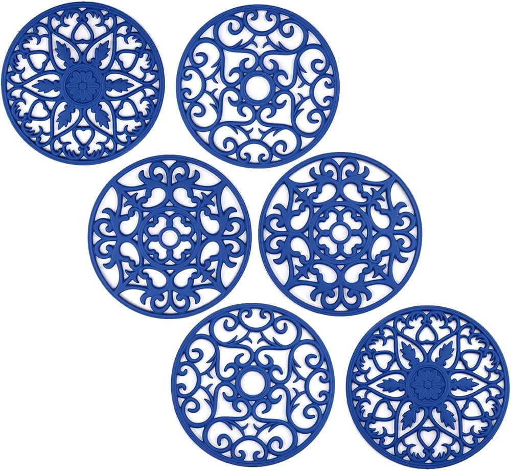 6 Set Silicone Trivet ME.FAN Silicone Trivet Mat - Trivet for Hot Dishes Pots and Pans Multi-Use ... | Amazon (US)
