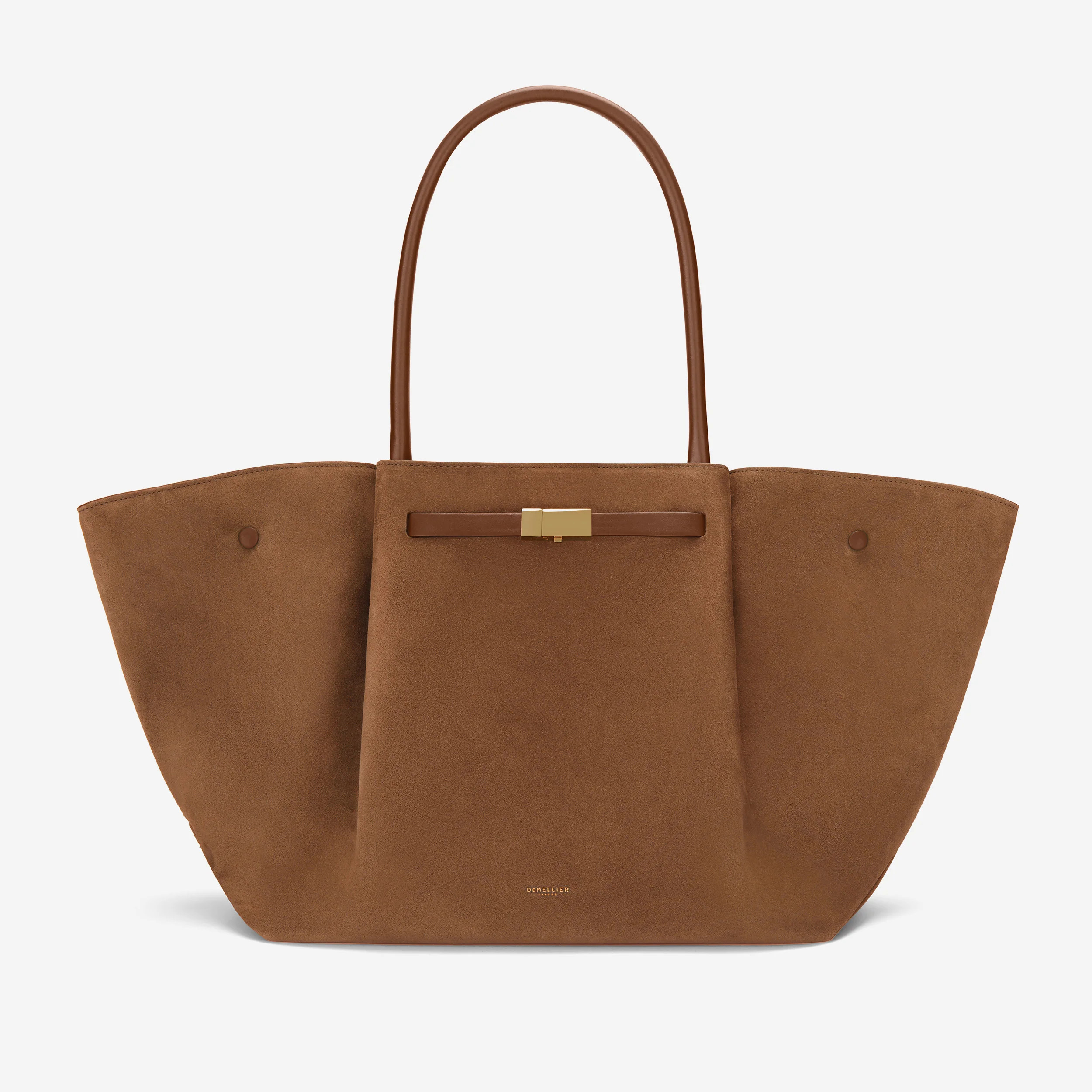 DeMellier The New York in Deep Tan Suede & Tan Smooth Leather Shoulder bag | DeMellier