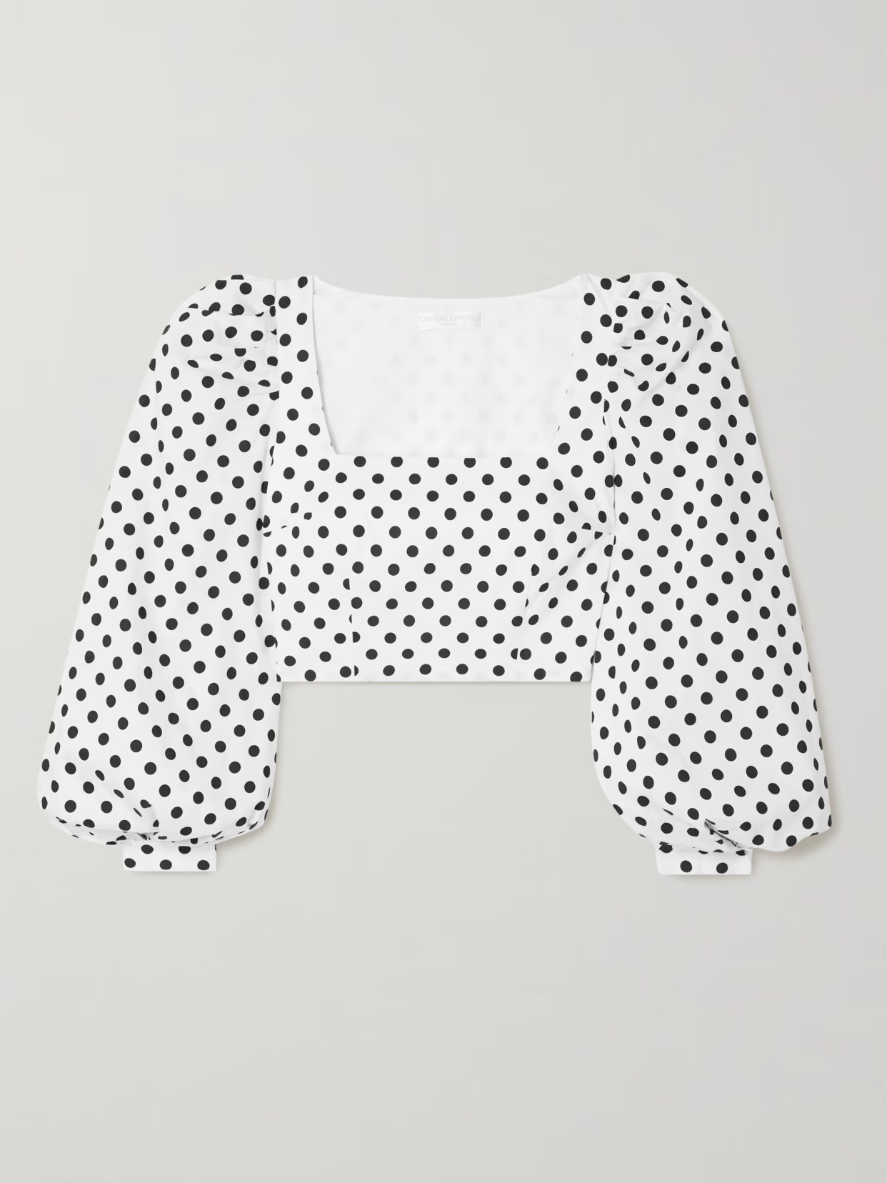 CAROLINE CONSTAS - Elliot Cropped Polka-dot Cotton-blend Poplin Blouse - White | NET-A-PORTER (UK & EU)