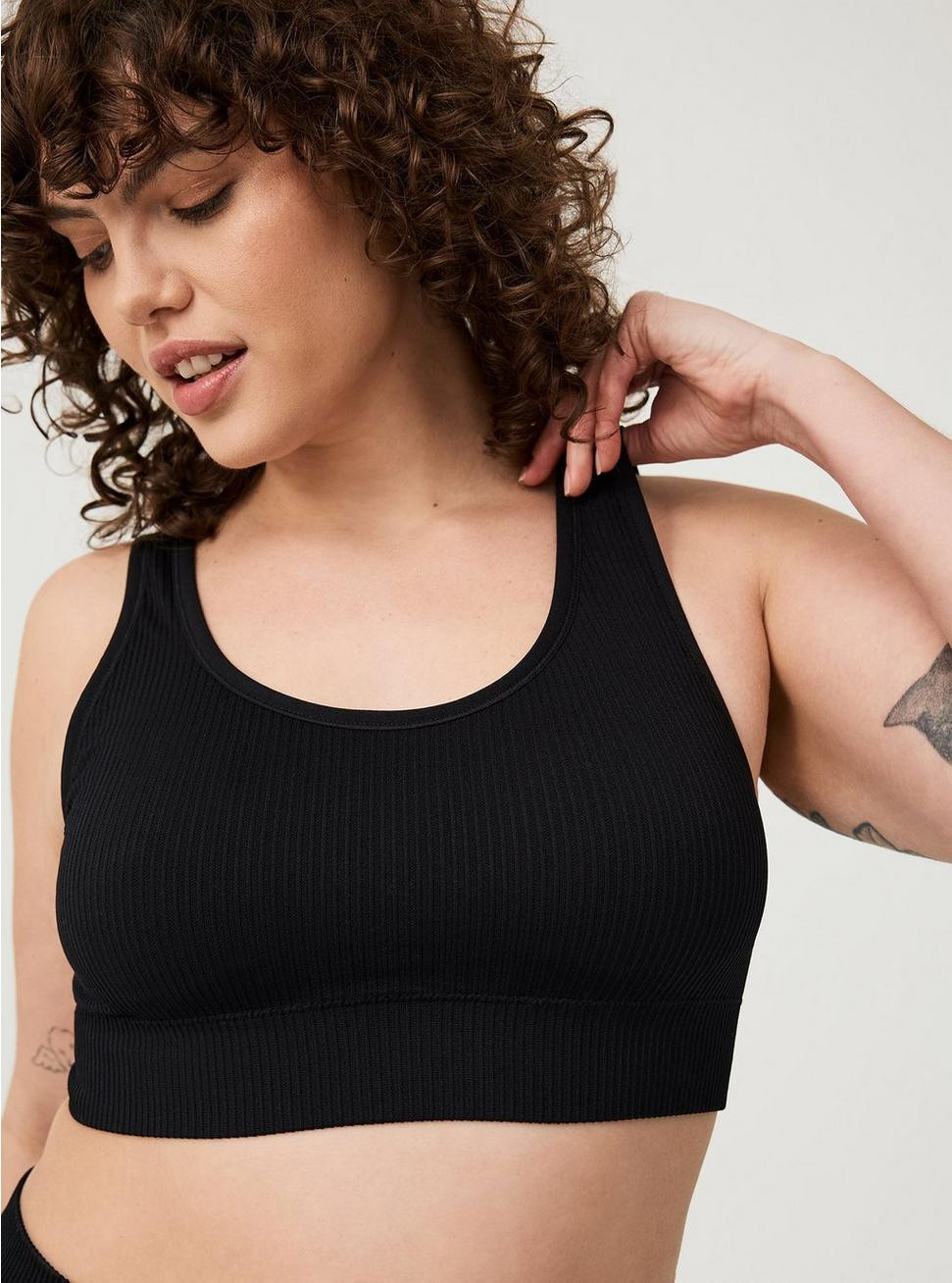 Lightly Lined Seamless Rib Scoop Bralette | Torrid (US & Canada)