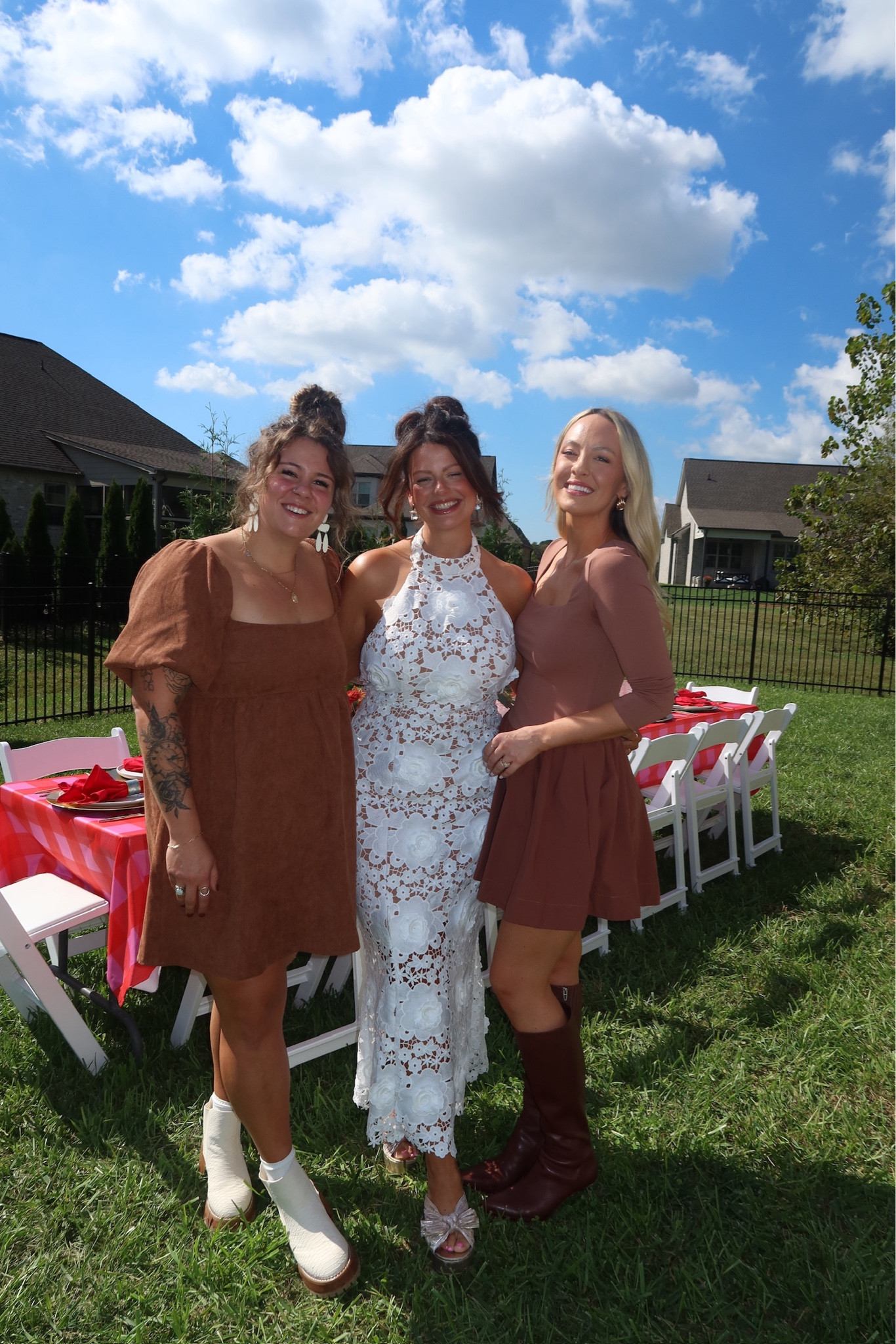 Bridal shower for my girl! My dress is old from Francesca’s but tried to link similar. Her dress is revolve! 

Bridal shower // fall shower // midsize // fall outfit // bridal 