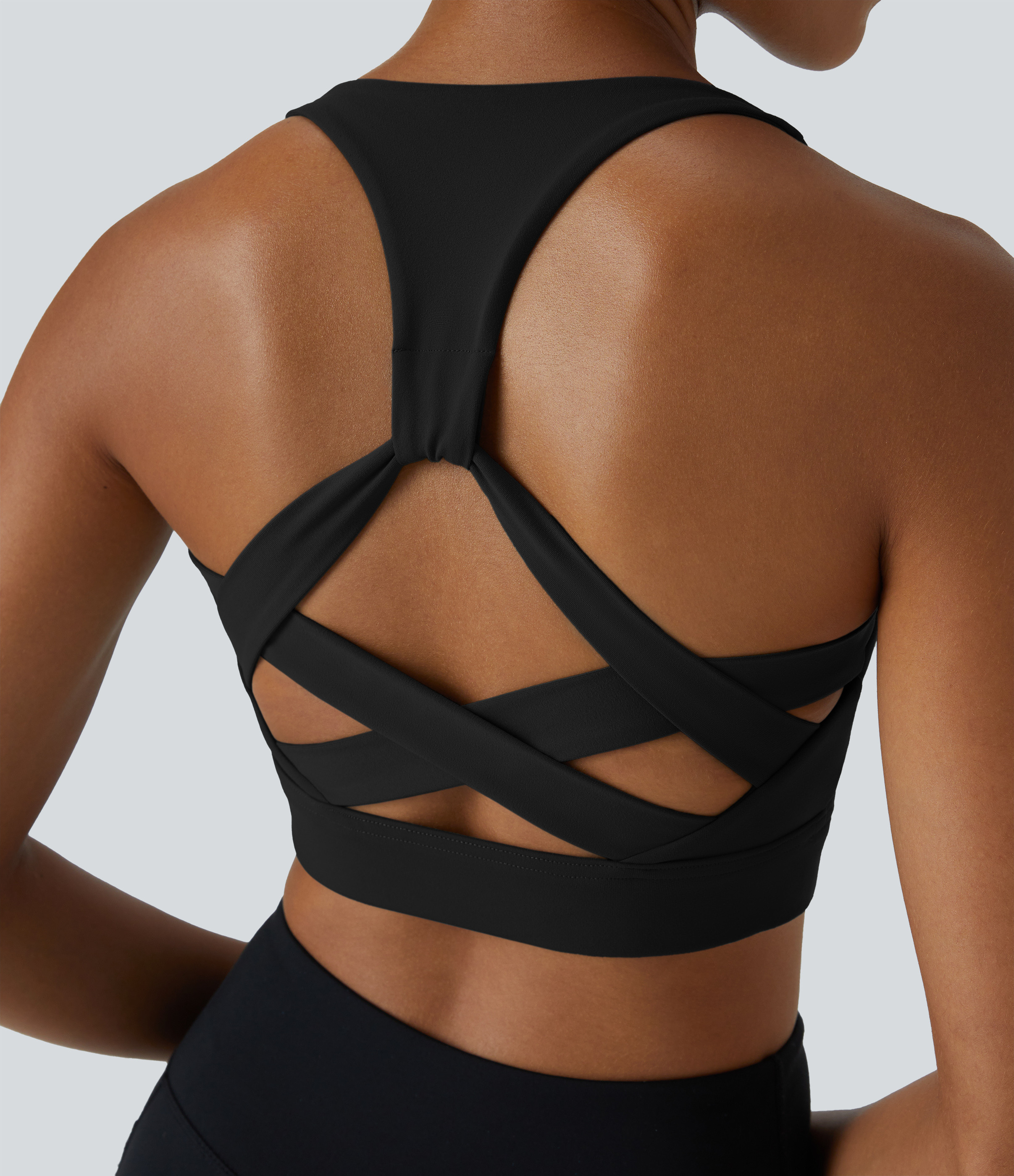 Halara Low Support Racerback Yoga Sports Bra A-C Cups  - Black - XS push up bra strapless bra backless bra sticky bra wireless bra | HALARA