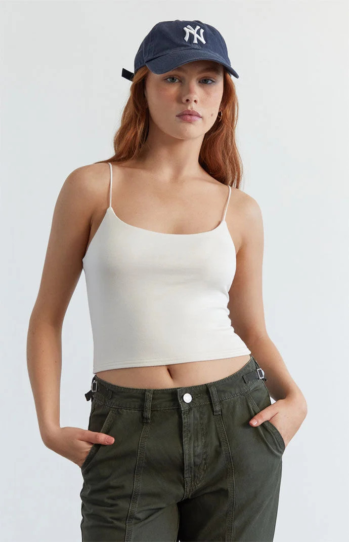 Women's Easy Longline Cami Tank Top in Sand - Size XL | PacSun