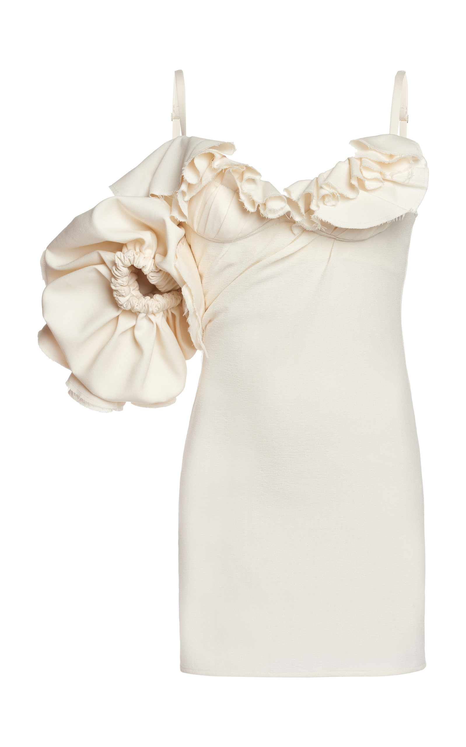 Jacquemus - Women's Duna Ruffled Wool-Blend Mini Dress - White - FR 34 - Moda Operandi | Moda Operandi (Global)