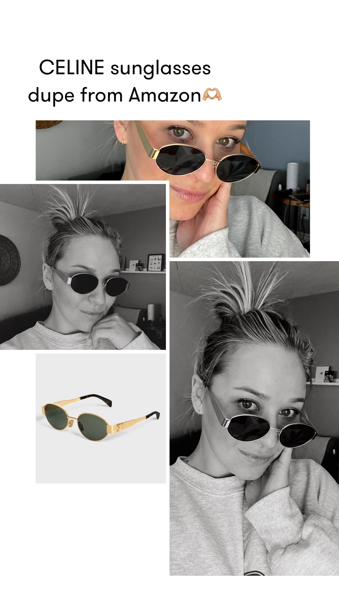 CELINE TRIOMPHE sunglasses Dupe from Amazon!!! $700 or $20? #lookforless #dupe #sunglasses #celine #amazon #celinesunglasses #lookalike #ltkfind 

#LTKstyletip #LTKGiftGuide #LTKfindsunder50
