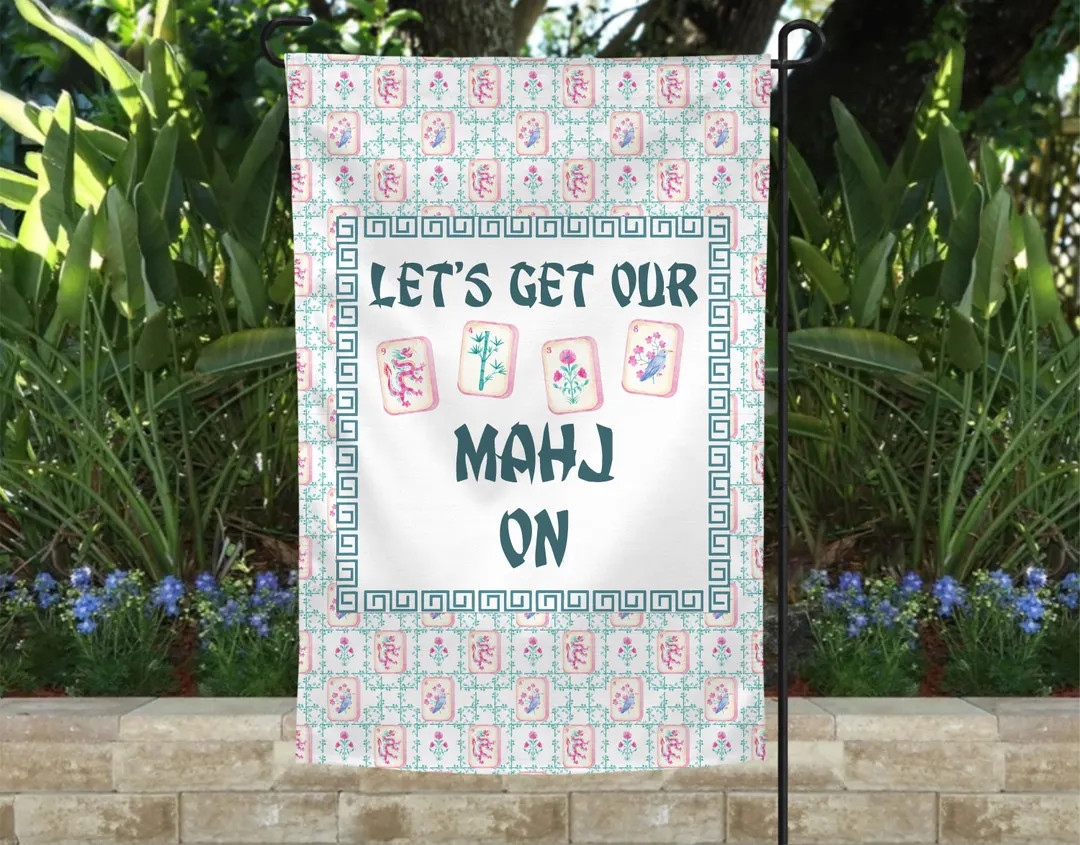 Mahjong garden flag, mahjong flag, mahjong party flag, mahjong decoration, mahjong party gift, ma... | Etsy (Global)
