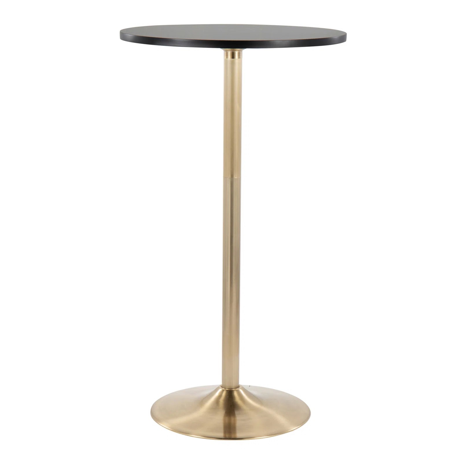 Pebble Contemporary/Glam Adjustable Dining Or Bar Table In Gold Metal And Black Wood By Lumisourc... | Wayfair North America