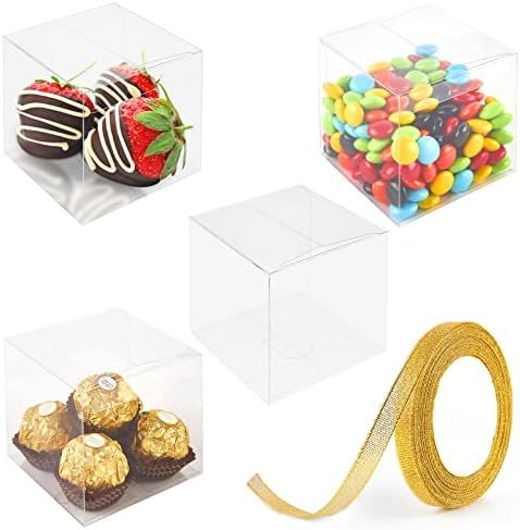 LEMEOSO 30 Pcs Clear Favor Boxes 3 x 3 x 3 Inch Transparent Plastic Boxes Mini Candy Cube Boxes f... | Amazon (US)