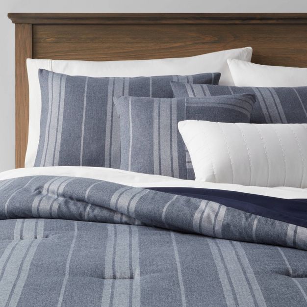 Bowen Reversible Herringbone Stripe Comforter Bedding Set - Threshold™ | Target
