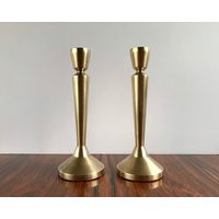 Vintage Artisan Turned Solid Brass Candlesticks By Emil Nagy - Limited Edition | Etsy (US)