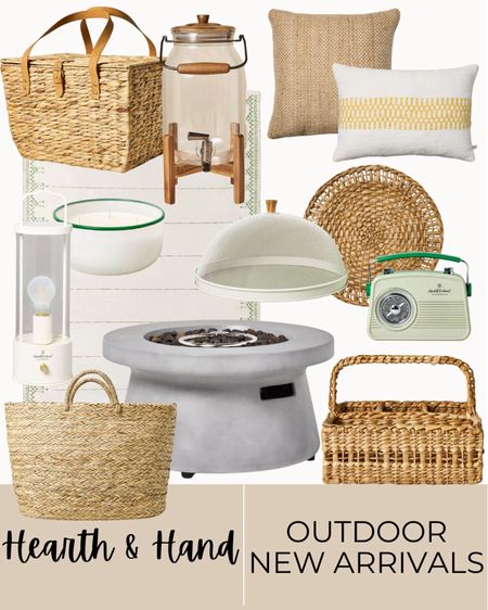 Hearth and hand new arrivals, target home, summer finds, home finds, outdoor decor, outdoor fire pit, beach bag, rattan plate, throw pillows, drink dispenser, cintronella candle, good cover, picnic basket, Bluetooth speaker 

Follow my shop @LovedByJen on the @shop.LTK app to shop this post and get my exclusive app-only content!

#liketkit #LTKParties #LTKHome #LTKSeasonal
@shop.ltk
https://liketk.it/4Hsmq

#LTKHome #LTKSeasonal #LTKParties