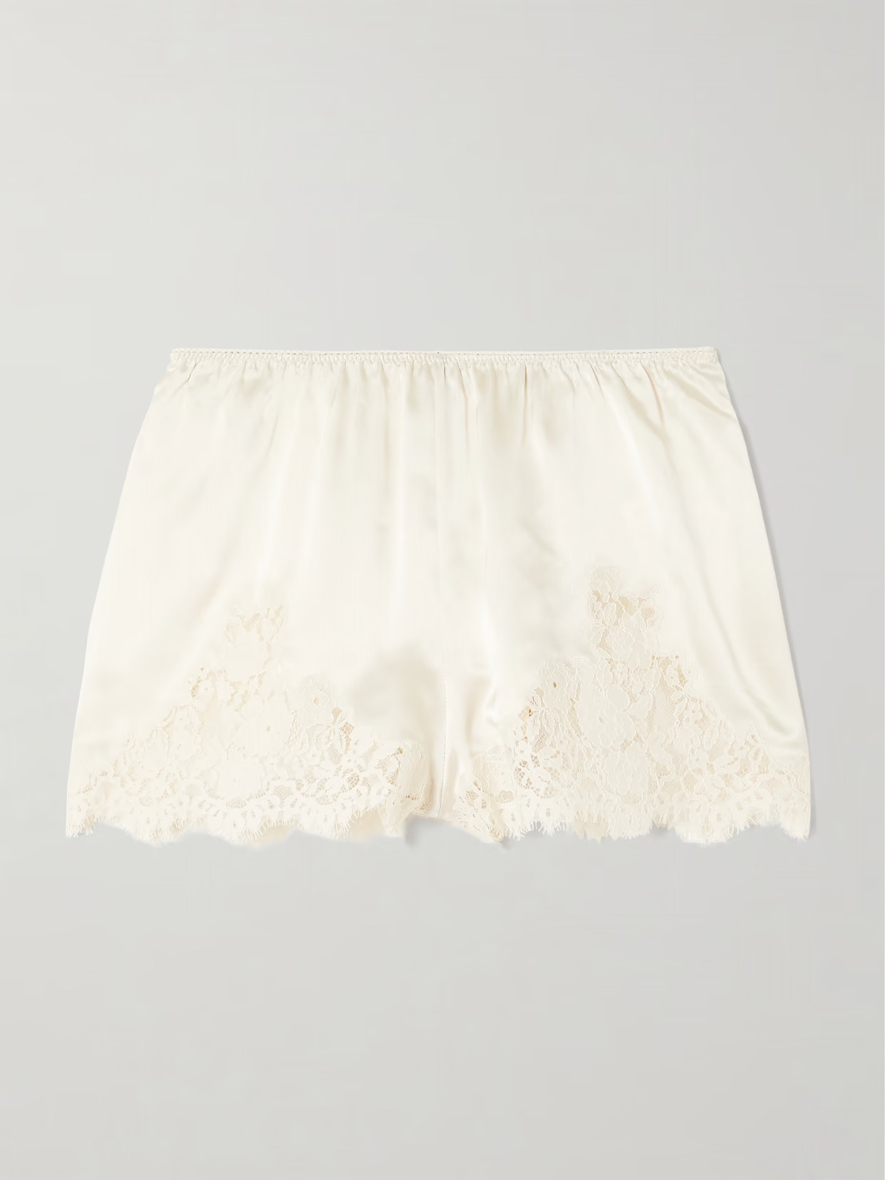 DÔEN - Iona Lace-trimmed Silk-satin Shorts - Off-white | NET-A-PORTER (US)