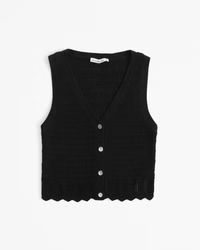 Women's Crochet-Style Sweater Vest | Women's New Arrivals | Abercrombie.com | Abercrombie & Fitch (US)