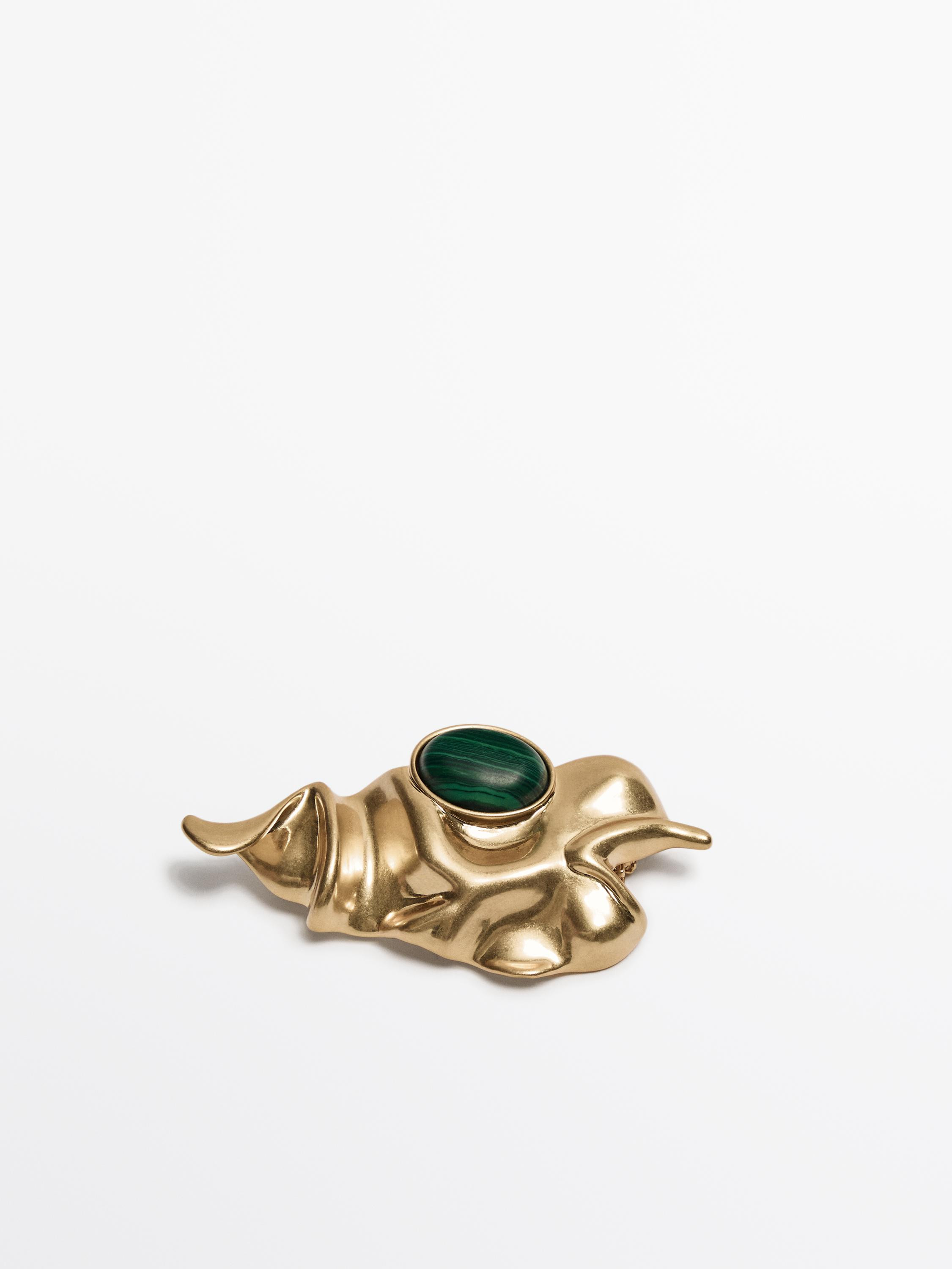 Brooch with stone detail | Massimo Dutti UK