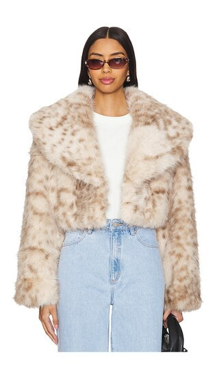 LAMARQUE Danika Faux Fur Coat in Beige. - size XS (also in M, S) | Revolve Clothing (Global)