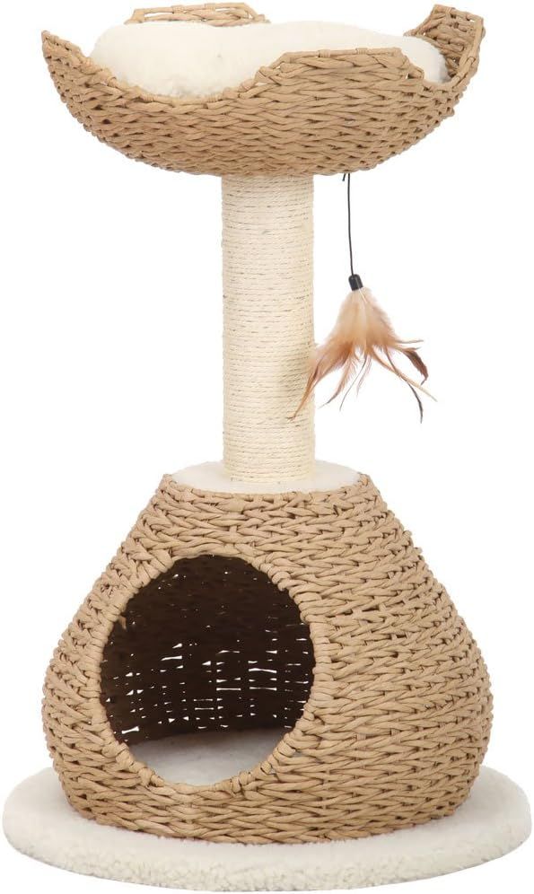 PetPals Hand-Made Paper Rope Natural Bowl Shaped with Perch Cat Tree (Lookout Cat Tower) | Amazon (US)