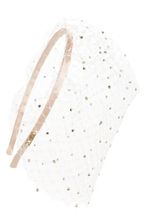 Eugenia Kim Crystal Veil Satin Headband in Blush at Nordstrom | Nordstrom