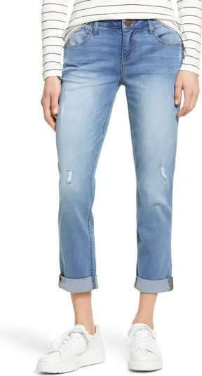 Ripped Crop Straight Leg Jeans | Nordstrom