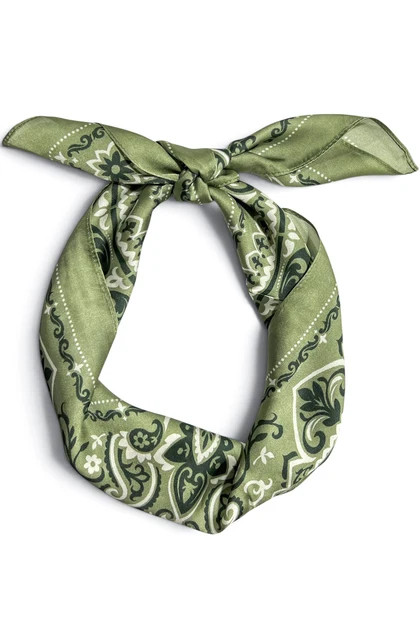 Bella Green Square Scarf | The Willow Tree
