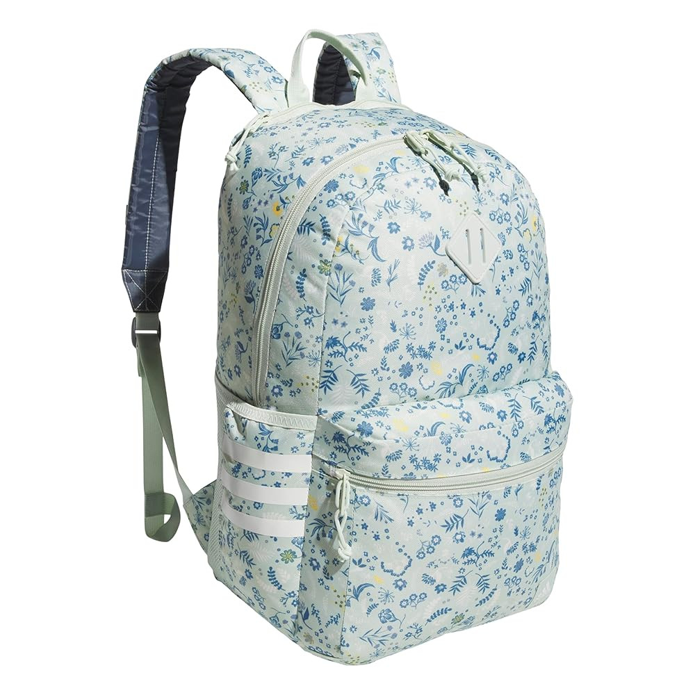 adidas 3-Stripe Classic Backpack for Men and Women, Bag with Laptop Sleeve, Woodland Floral Linen... | Amazon (US)
