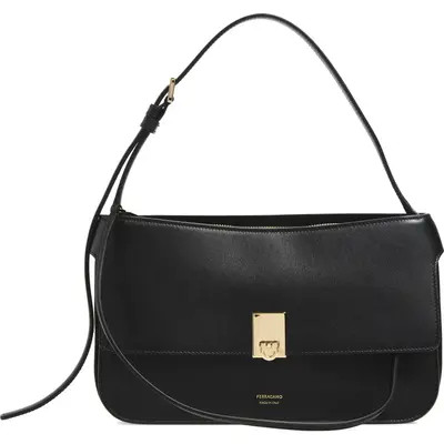 FERRAGAMO Extrasmall Cara Shoulder Bag in Nero at Nordstrom | Nordstrom