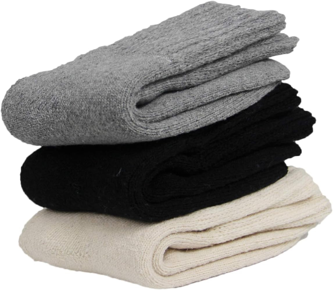 BomKinta Boot Socks for Women Winter Solid Thick Warm Socks Cozy Crew Socks Christmas Gift | Amazon (US)