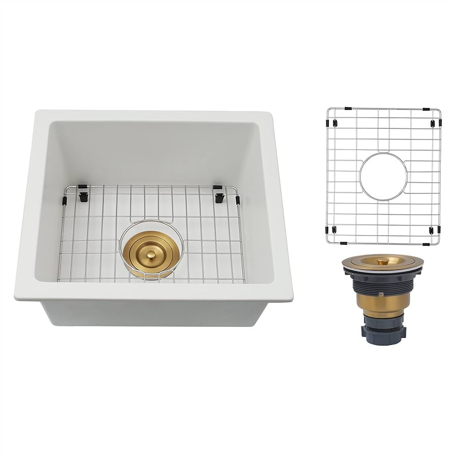 Lonsince Bar Sink,Undermount Bar Sink 16 X 18 Inch,Small RV Sink,Small Bar Sink,White Bar Sink,Gr... | Amazon (US)