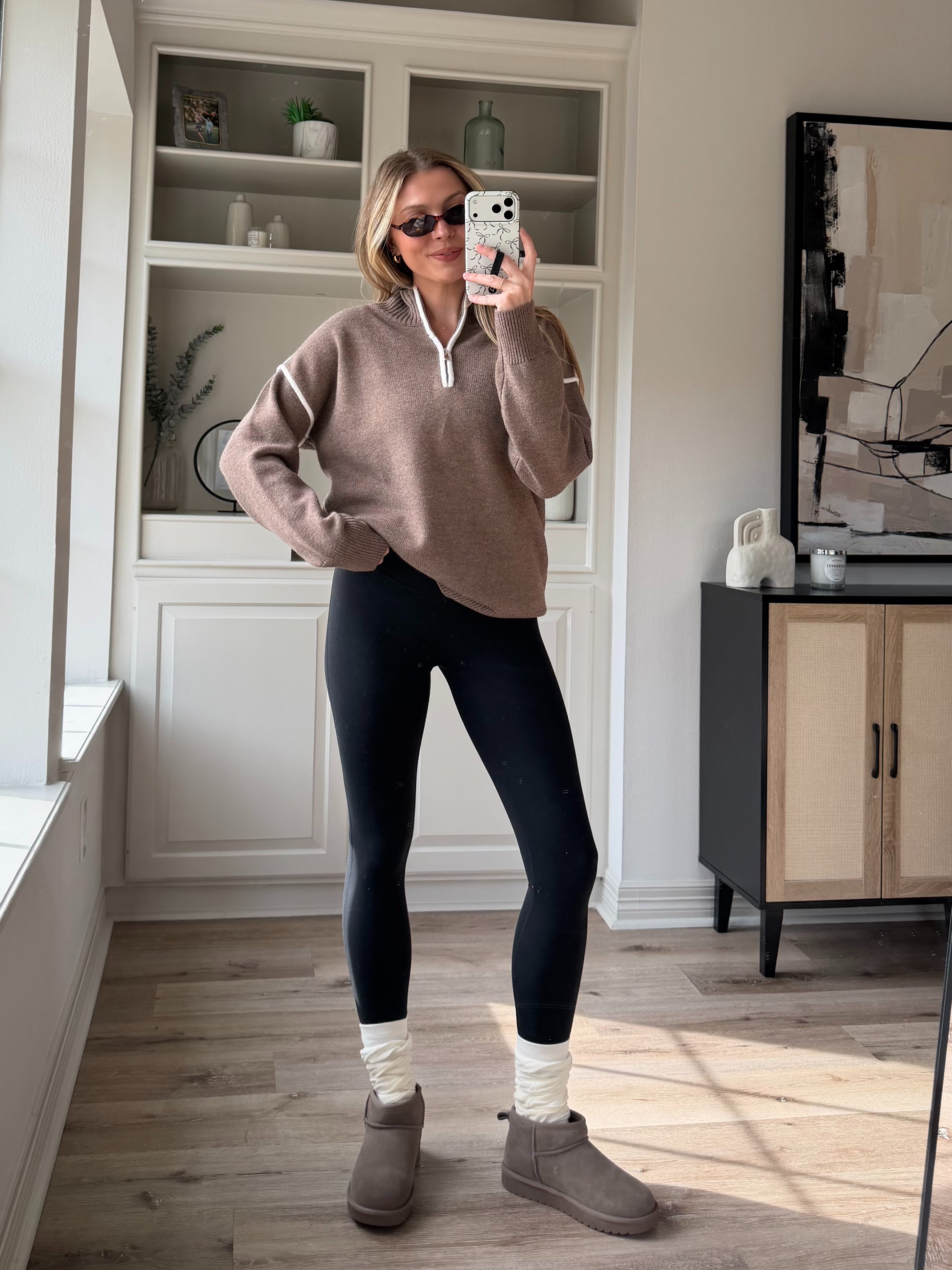 Comfy athleisure outfit | Wearing M in half zip + S leggings 

 #LTKActive #LTKFindsUnder50 #LTKFindsUnder100