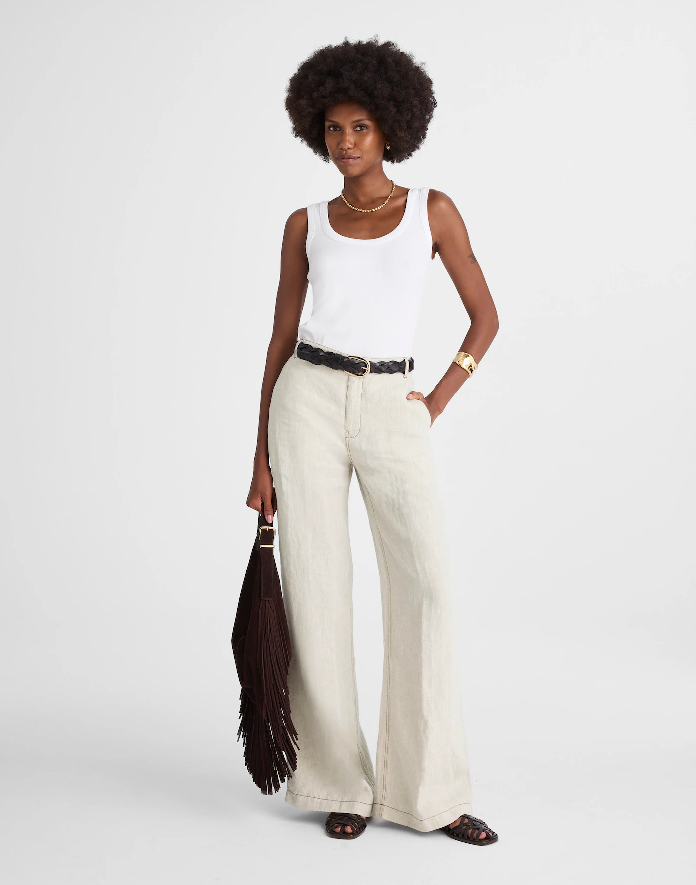 The Zoe Relaxed Wide Pant in 100% Linen | Madewell