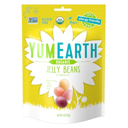 YumEarth Easter Candy Organic Jelly Beans, 4 Ounce - Spring Fruit Flavors - Allergy Friendly, Gluten Free, Non-GMO, Vegan, No Artificial Flavors or Dyes | Amazon (US)