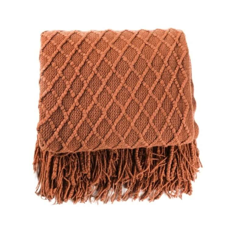 Promotion Clearance! Textured Knitted Soft Throw Blanket with Tassels Warm Fluffy Cozy Plush for ... | Walmart (US)