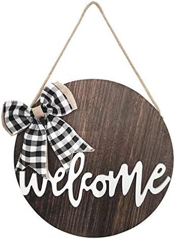 Welcome Wreaths Front Door,Welcome Sign for Farmhouse, Rustic Wooden Door Hangers Front Porch Dec... | Amazon (US)