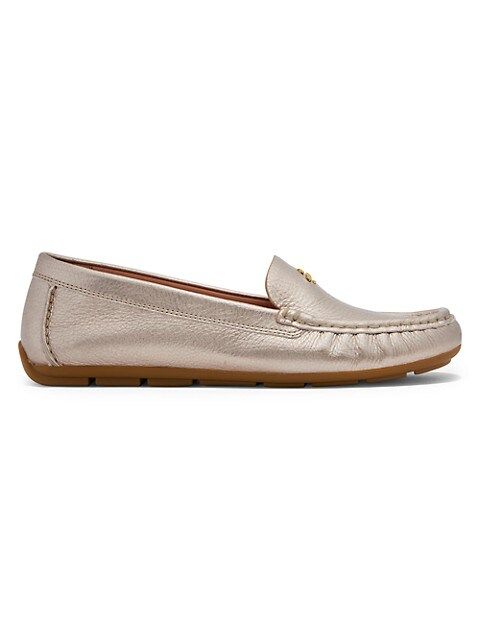 Marley Metallic Leather Driver Loafers | Saks Fifth Avenue