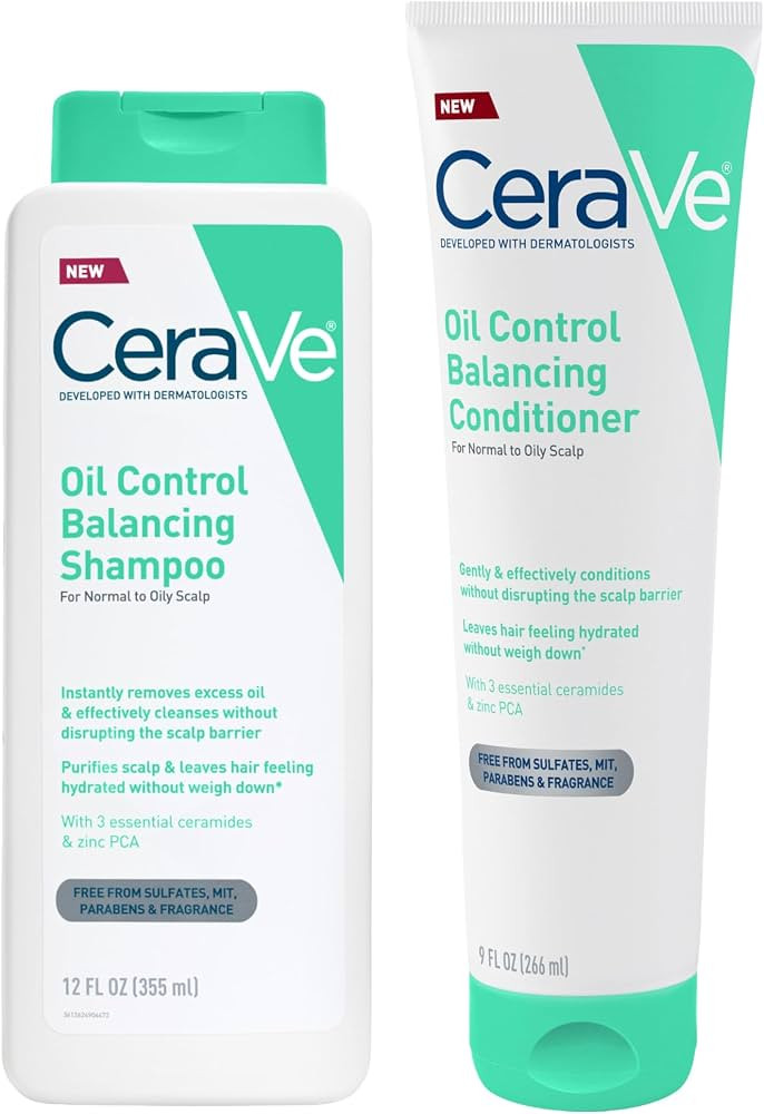 CeraVe Oil Control Balancing Shampoo,12 oz + Oil Control Balancing Conditioner, 9 oz Bundle | Amazon (US)